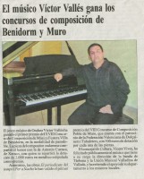 1r Premi als Concursos de Muro i Benidorm